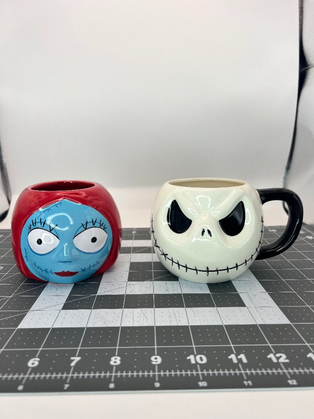Disney Nightmare Before Christmas Jack Skellington Sally Face Mug Set